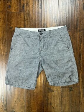 EZEKIEL Men’s Shorts Gray Chino Flat Front Cotton/Linen Size 32